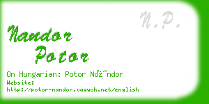 nandor potor business card